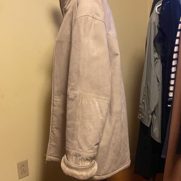 Heavy Middlebrook park tan suede coat w/ faux fur lining Reversible size M/L/XL - Picture 8 of 13
